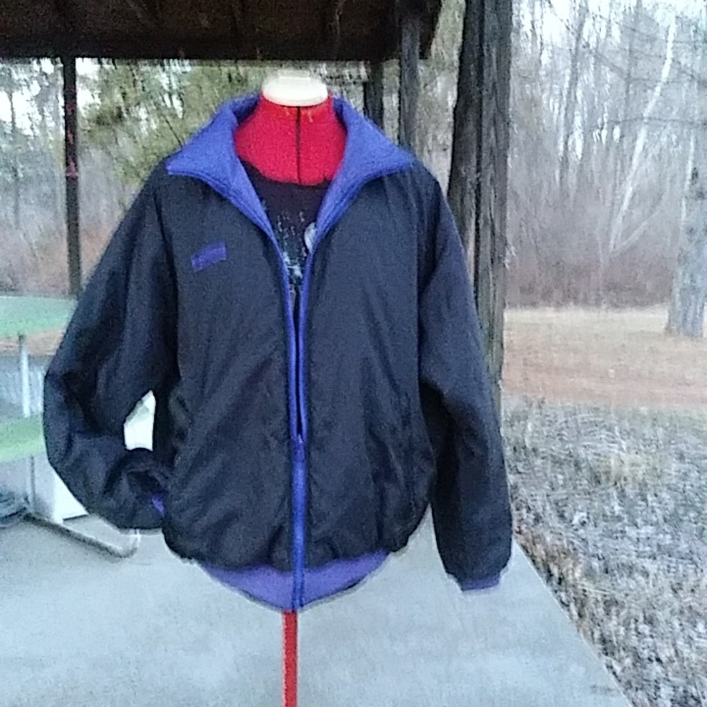COLUMBIA Reversible Black / Blue ski jacket coat L